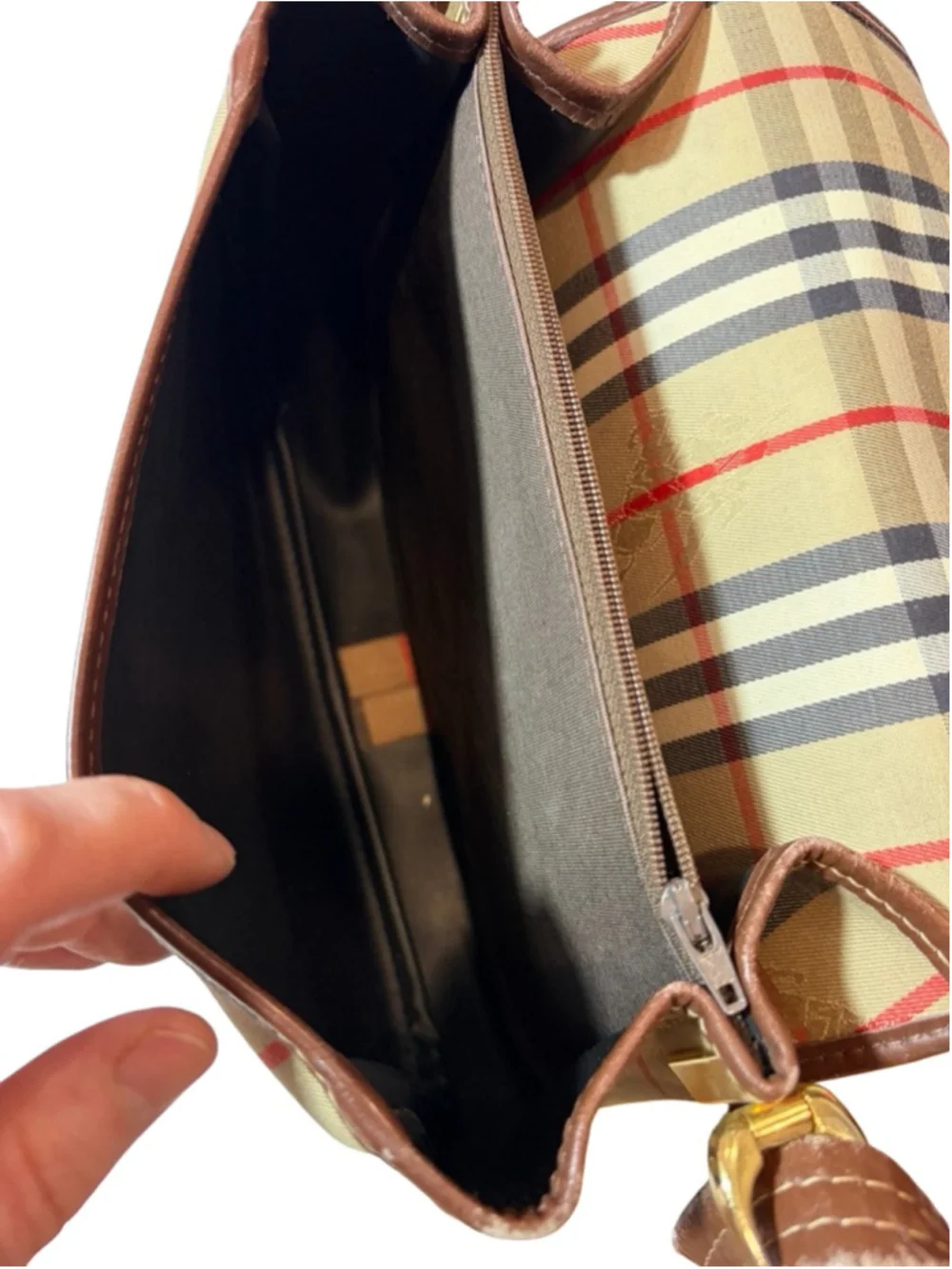 Burberry Nova Check Mini Shoulder Bag Canvas Leather Vintage Y2K - Picture 10 of 14